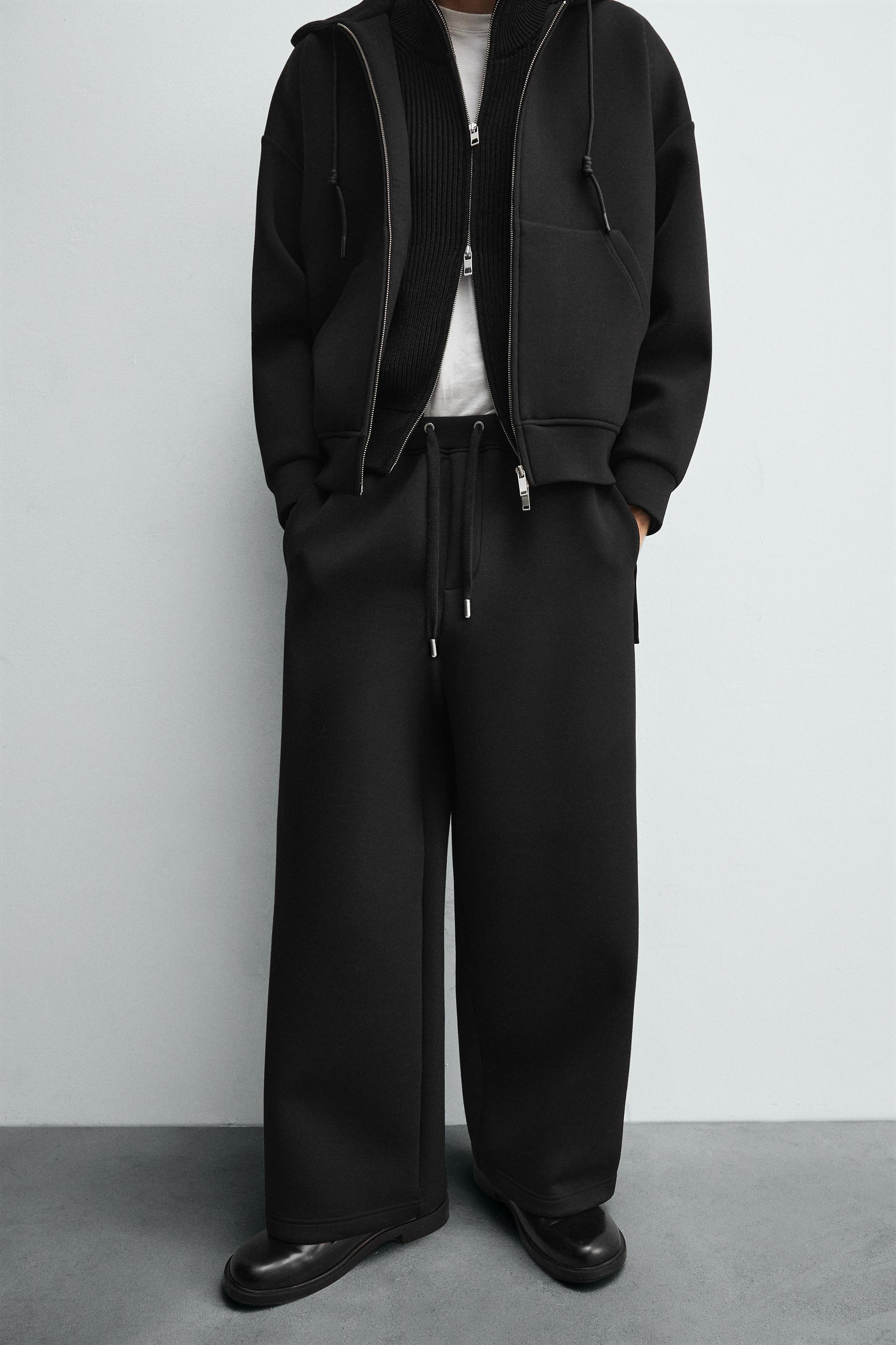 WIDE FIT NEOPRENE EFFECT PANTS